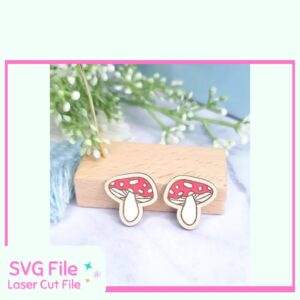 Mushroom earring SVG for laser cutting