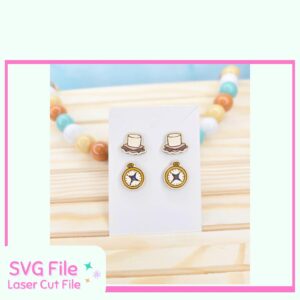 S’mores and compass earring SVG bundle – camping themed laser cut files