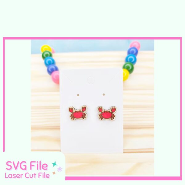 Cute crab earring SVG file for laser cutting – beach themed design