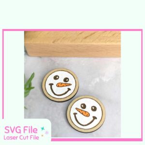 Snowman face earring SVG for laser cutting