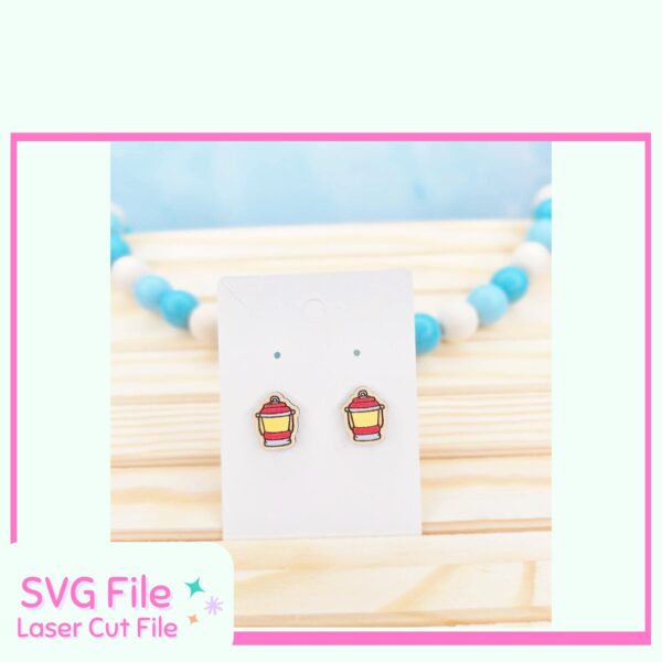 Camping lantern earring SVG file for laser cutting