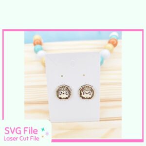 Hedgehog stud earrings SVG for laser cutting